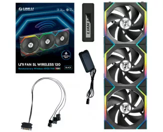 Кулер для корпуса Lian Li Uni Fan SL WIRELESS 120-3 Black (G99.12SL1W3B.00)