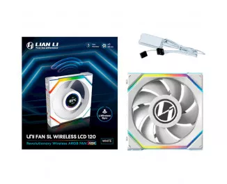 Кулер для корпуса Lian Li Uni Fan SL WIRELESS LCD Reverse 120-1 (G99.12RSLLCD1W1W.00)