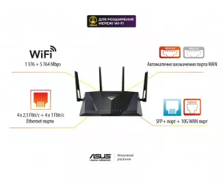 Маршрутизатор ASUS RT-BE88U BE7200 (90IG08V0-MO3N0V)
