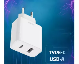 Мережевий зарядний пристрій Xiaomi CUKTECH A19 EU 30W Charger (Type-A + Type-C) White