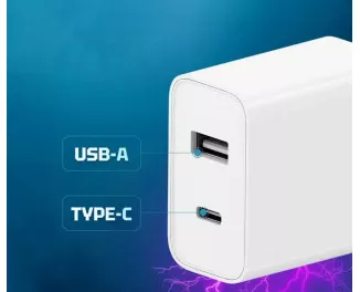 Мережевий зарядний пристрій Xiaomi CUKTECH A19 EU 30W Charger (Type-A + Type-C) White