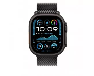 Металлический ремешок для Apple Watch Ultra 49mm Apple Milanese Loop Black Titanium - Medium (MGHT4, MXKG3)