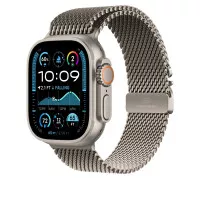 Металлический ремешок для Apple Watch Ultra 49mm Apple Milanese Loop Natural Titanium - Medium (MXKD3)
