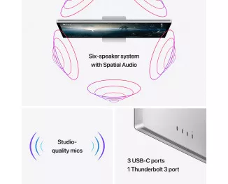 Монитор Apple Studio Display with Tilt & Height Adjustable Stand (Nano-Texture Glass) (MMYV3)