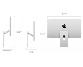 Монітор Apple Studio Display with Tilt & Height Adjustable Stand (Standard Glass) (MK0Q3, MYJF3)