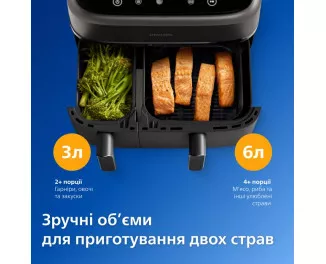 Мультипечь (аэрофритюрница) PHILIPS Ovi Dual Series 3000 NA350/03