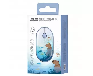 Мышь беспроводная 2E MF300 Capybara Silent WL BT Swim Blue (2E-MF300WCAPIBARABL)