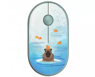 Мышь беспроводная 2E MF300 Capybara Silent WL BT Tangerine Green (2E-MF300WCAPIBARAGN)