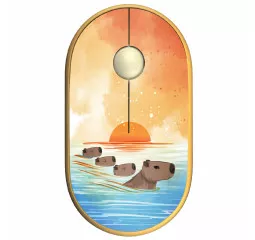 Мышь беспроводная 2E MF300 Capybara Sunset Silent WL BT Yellow (2E-MF300WCAPIBARAYW)