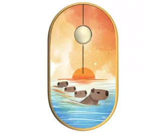 Мышь беспроводная 2E MF300 Capybara Sunset Silent WL BT Yellow (2E-MF300WCAPIBARAYW)