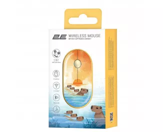 Мышь беспроводная 2E MF300 Capybara Sunset Silent WL BT Yellow (2E-MF300WCAPIBARAYW)