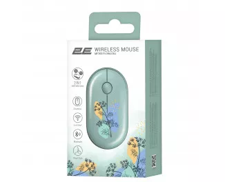 Мышь беспроводная 2E MF300 Flora Silent WL BT Dill Green (2E-MF300WFLORAGN)