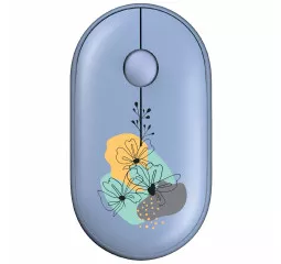 Мышь беспроводная 2E MF300 Flora Silent WL BT Mallow Blue (2E-MF300WFLORABL)