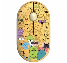 Мышь беспроводная 2E MF300 Pets Silent WL BT Cats&Dogs Yellow (2E-MF300WPETSYW)