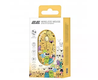 Миша бездротова 2E MF300 Pets Silent WL BT Cats&Dogs Yellow (2E-MF300WPETSYW)