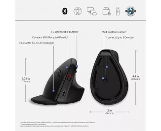 Мышь беспроводная HP 920 Ergonomic Vertical Wireless/Bluetooth Black (6H1A4AA)