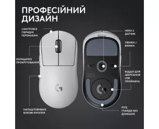 Мышь беспроводная Logitech G Pro X Superlight 2 White (910-006638)