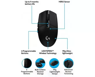 Мышь беспроводная Logitech G304 Gaming mouse Black (910-005284)