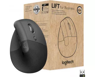 Мышь беспроводная Logitech Lift Vertical Ergonomic Wireless/Bluetooth for Business Graphite (910-006494)