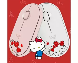 Мышь беспроводная Logitech Pebble M350 Hello Kitty White (910-006031)