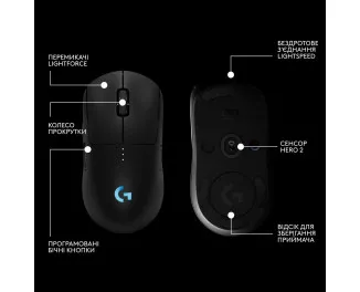 Мышь беспроводная Logitech PRO 2 Lightspeed Black (910-007295)