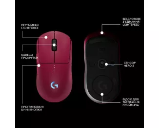 Мышь беспроводная Logitech PRO 2 Lightspeed Magenta (910-007309)