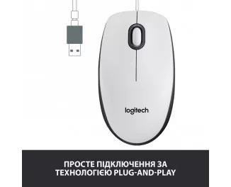 Мышь Logitech M100 USB White (910-006764)