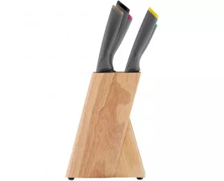 Набор ножей Tefal Fresh Kitchen, деревянная колода, 5шт, нержавеющая сталь, пластик, дерево, черный