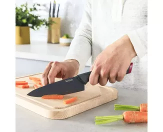 Набор ножей Tefal Fresh Kitchen, деревянная колода, 5шт, нержавеющая сталь, пластик, дерево, черный