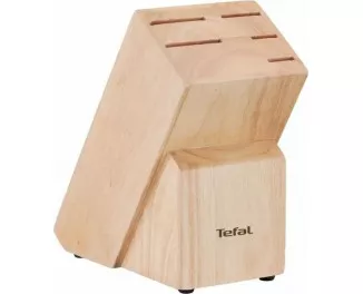Набор ножей Tefal Ice Force, 5пр., с деревянной колодкой, нержавеющая сталь, платик, черный
