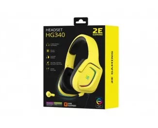 Навушники 2E Gaming HG340 RGB Yellow (2E-HG340YW)