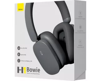 Наушники беспроводные Baseus Bowie H1 Noise-Cancellation Wireless Headphones Grey (NGTW230213)