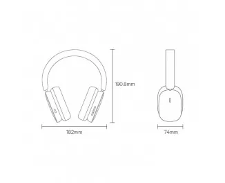 Наушники беспроводные Baseus Bowie H1 Noise-Cancelling Wireless Headphones Rice White (NGTW230002)