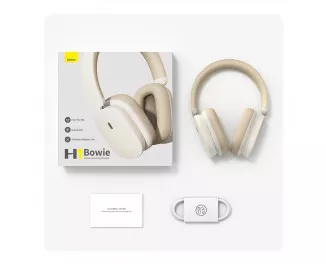 Наушники беспроводные Baseus Bowie H1 Noise-Cancelling Wireless Headphones Rice White (NGTW230002)