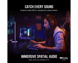 Наушники беспроводные Corsair HS80 RGB Wireless Carbon (CA-9011235-EU)