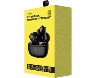 Навушники бездротові Hator Truepods Hybrid ANC Black (HTA431)
