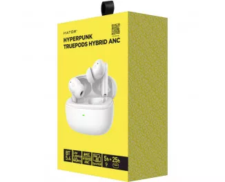 Навушники бездротові Hator Truepods Hybrid ANC White (HTA432)