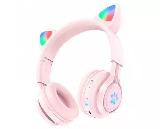 Навушники бездротові hoco W39 Cat ear Pink