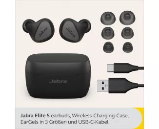 Бездротові навушники JABRA Elite 5 Titanium Black (100-99181700-98)