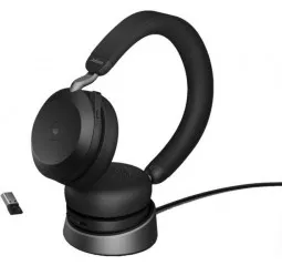 Наушники беспроводные Jabra Evolve2 75 MS Stereo USB-A + with Charging Stand Black (27599-999-989)