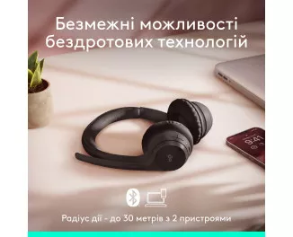 Наушники беспроводные Logitech Zone 300 Wireless Black (981-001407)