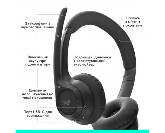 Наушники беспроводные Logitech Zone 300 Wireless Black (981-001407)