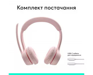 Наушники беспроводные Logitech Zone 300 Wireless Rose (981-001412)