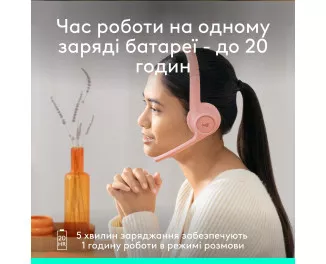Наушники беспроводные Logitech Zone 300 Wireless Rose (981-001412)