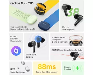Бездротові навушники realme Buds T110 White