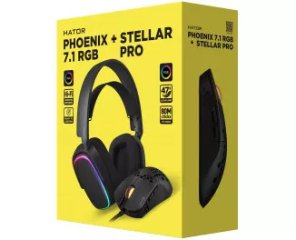Наушники Hator Phoenix 7.1 RGB + Stellar Pro Black (НТR-001)