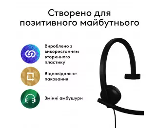 Наушники Logitech H570e Corded Mono USB Headset (Teams version) Mono USB-A Black (981-001426)