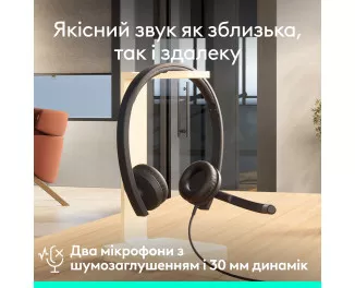 Наушники Logitech H570e Corded Stereo USB Headset (Teams version) Stereo USB-A Black (981-001430)