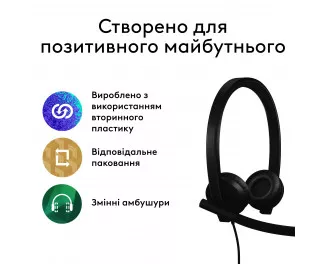 Наушники Logitech H570e Corded Stereo USB Headset (Teams version) Stereo USB-A Black (981-001430)