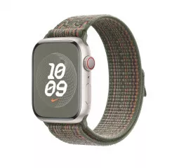 Нейлоновий ремінець для Apple Watch 38/40/41 mm Apple Nike Sport Loop Sequoia/Orange (MTL33ZM/A)